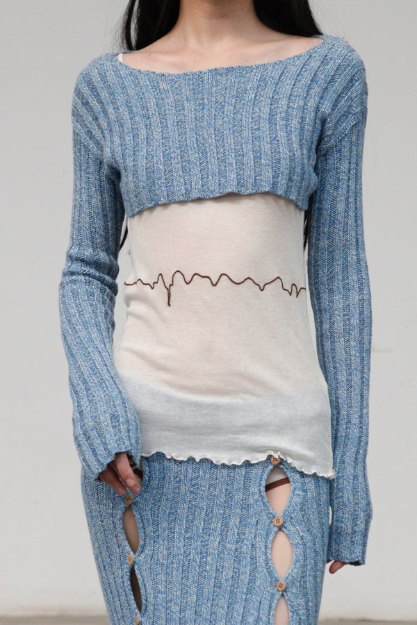 BASERANGE Pullover KNMAP-CO-AU23 Blue Mix